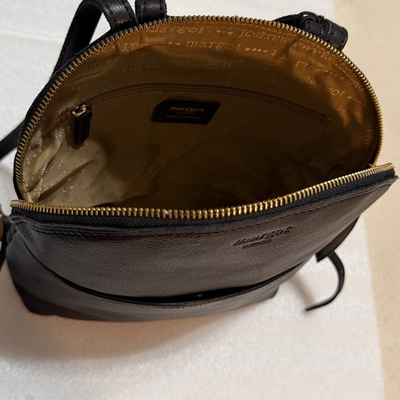 Margot Black Leather Backpack Camille BP NWT - Picture 7 of 9